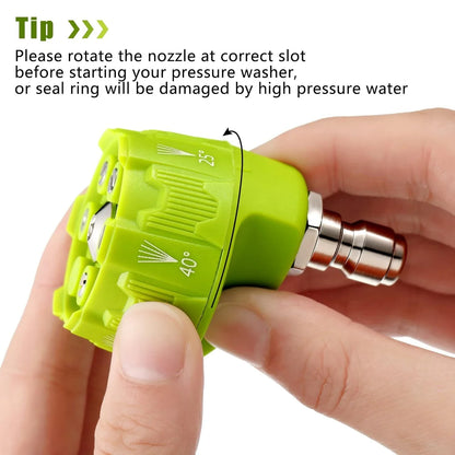 6 in 1 High Pressure Car Wash Nozzle | 14 Inch Quick Connect for 1/4 Pressure Washers