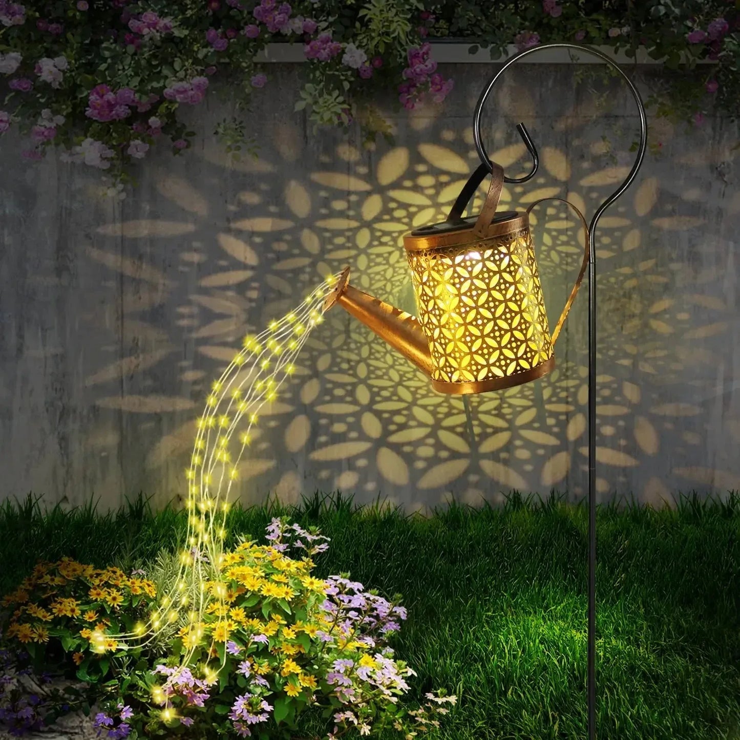 Lumières de bouilloire solaires de Noël, lumières de bouilloire de Père Noël décoratives pour pelouse de jardin, lampes solaires LED de nuit, décoration extérieure