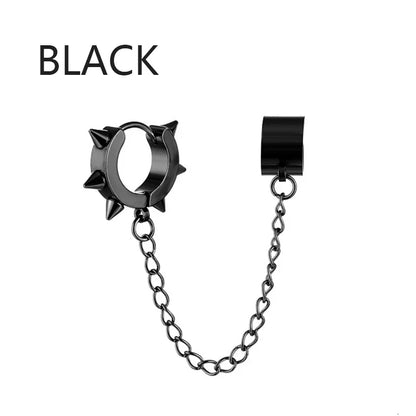 Punk Tassel Clip Earrings | Unisex Hip Hop Chain Hoop Ear Cuffs