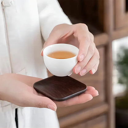 Sous-verre en ébène vintage, sous-verre en bois isolant pour tasse à thé, café, lait, fournitures de cuisine