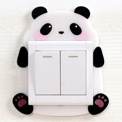 Luminous Silicone Switch Cover | Kawaii Cartoon Animal 3D Sticker for Kids Room