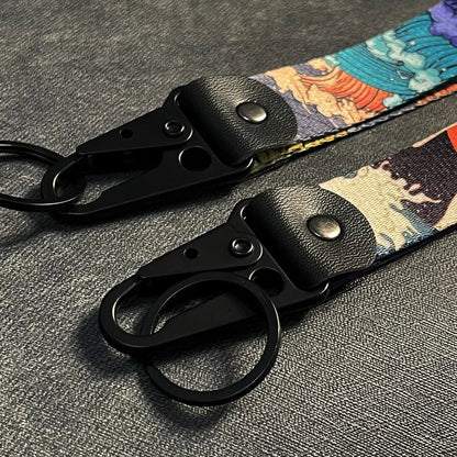 Nylon Key Strap Embroidery Lanyard | JDM Racing Car Keychain