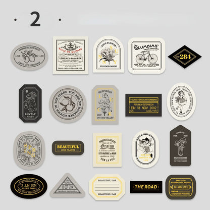 Vintage Label Stickers for DIY Crafts | 40-Piece Retro Collection