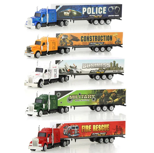 1 camion à glissière en alliage moulé sous pression, jouet de voiture, conteneur de camion-citerne à huile, véhicules multicolores, jouet, cadeau d'anniversaire pour enfants
