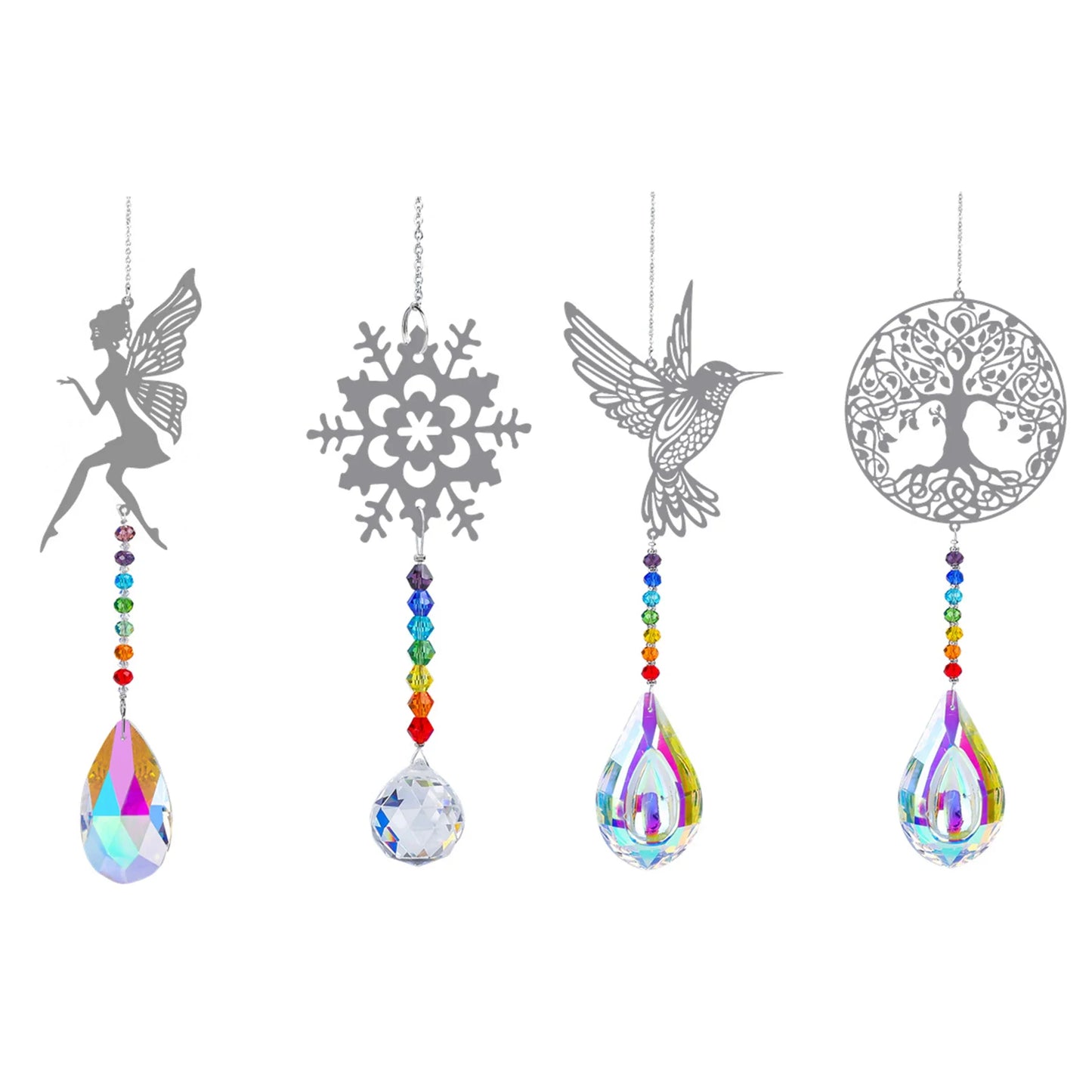 Attrape-soleil papillon en tôle d'animal avec pendentif boule de cristal prisme bricolage décoration suspendue décoration de fenêtre attrape-soleil de jardin