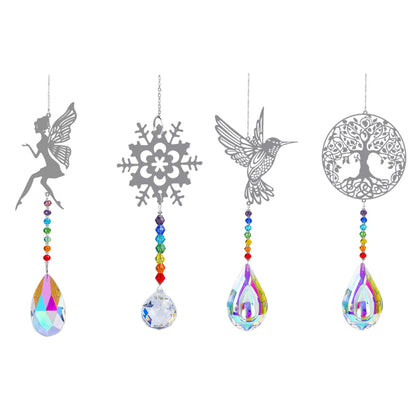Attrape-soleil papillon en tôle d'animal avec pendentif boule de cristal prisme bricolage décoration suspendue décoration de fenêtre attrape-soleil de jardin