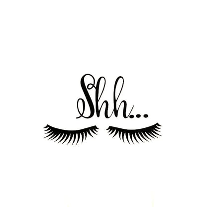 Shh Eyelash Vinyl Decal | Removable Baby Sleeping Wall Sticker