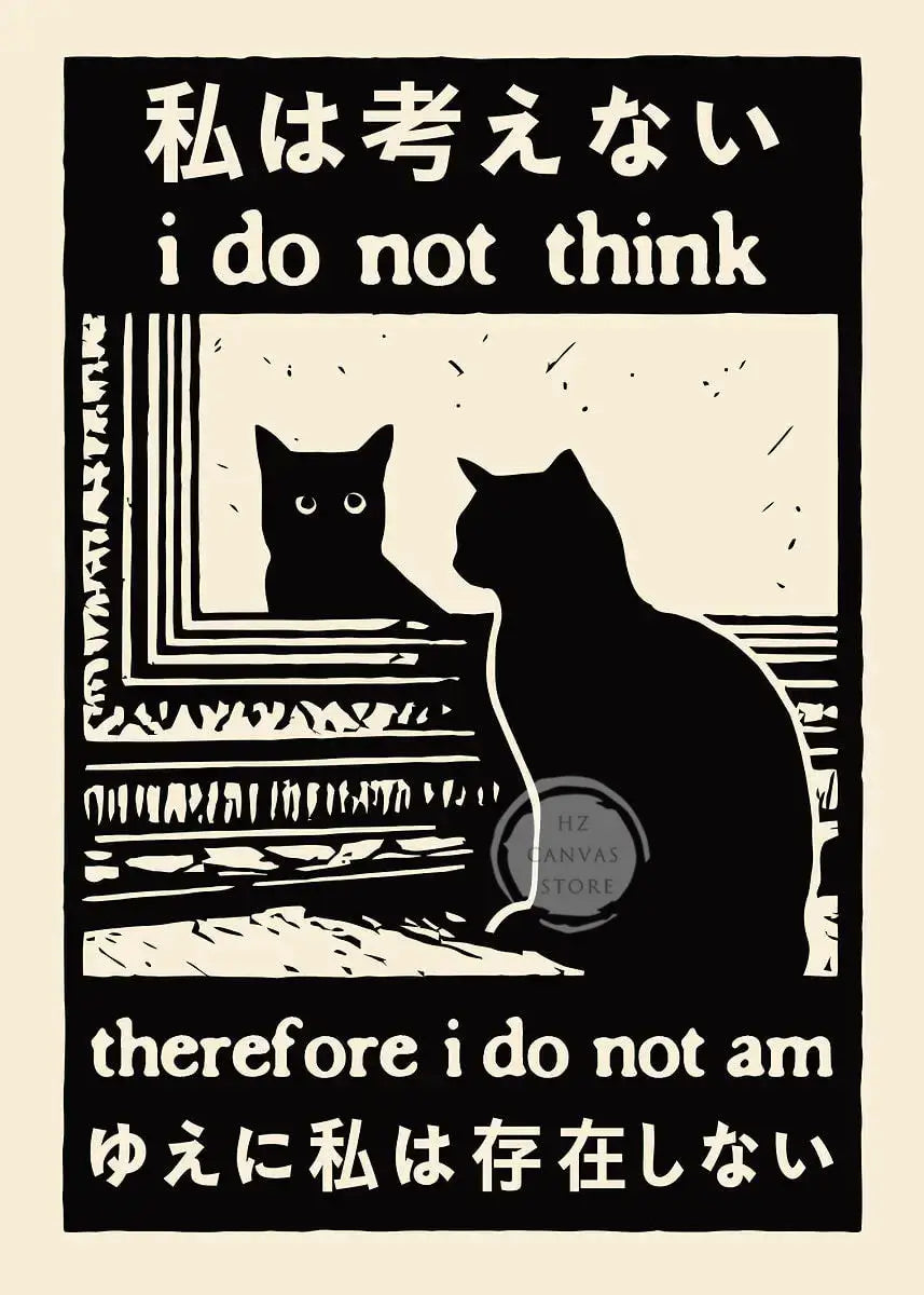 Affiches drôles de mèmes de chats, bande dessinée japonaise de chat, art de la culture des mèmes Internet, impression sur toile, décoration moderne de salon, chambre à coucher, cadeau