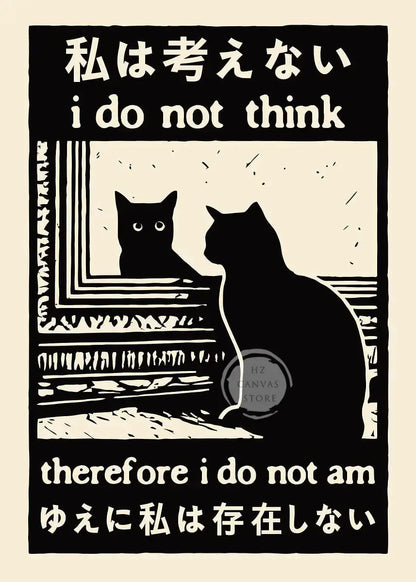 Affiches drôles de mèmes de chats, bande dessinée japonaise de chat, art de la culture des mèmes Internet, impression sur toile, décoration moderne de salon, chambre à coucher, cadeau