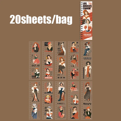 20pcs Character Die-Cut Sticker Set | Scrapbooking and DIY Craft Decor