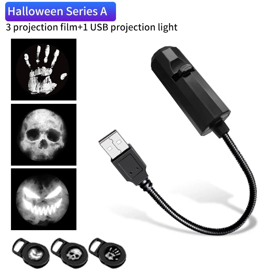 USB Plug Projection Lamp | Planet Halloween Christmas Theme Ceiling Decoration