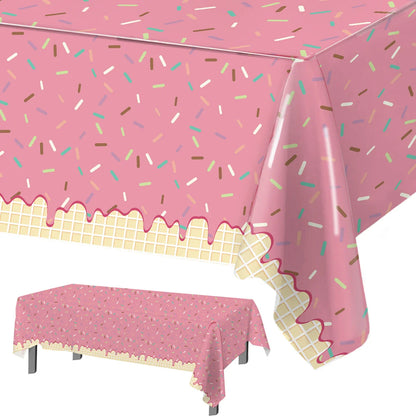 Nappe jetable beignet rose Housse de table beignet Filles 1er anniversaire Décoration Fête d'anniversaire enfants Fournitures de mariage Baby Shower