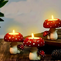 Small Mushroom Candle Holder Decorative Tea Light Home Ornament Craft Decoration