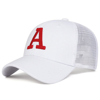 Unisex A Letter Embroidered Baseball Cap | Spring Summer Outdoor Adjustable Sun Hat