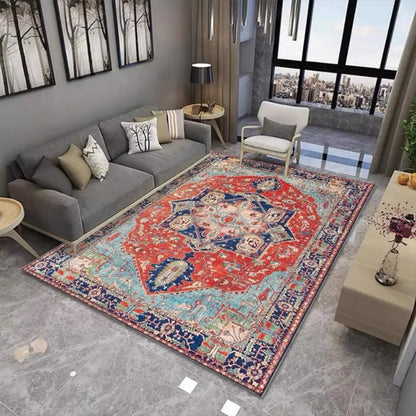 VIKAMA Alfombra nórdica grande para sala de estar, estilo retro, alfombra de dormitorio, decoración del hogar marroquí, sofá, mesa de té, alfombra de área grande