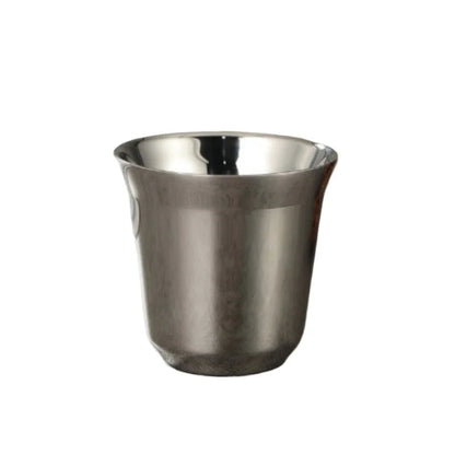 Summer New Simple Flat Bottom Cup Stainless Steel Double-layer Inner Tank Capsule Coffee Cup High-grade Solid Color Water Cup