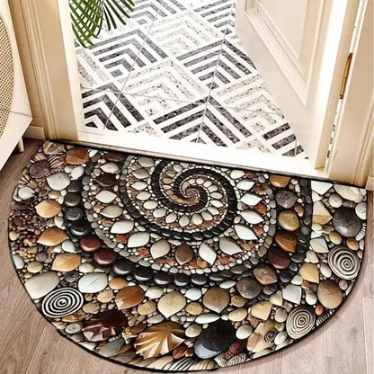 VIKAMA Butterfly Pattern Welcome Door Mat Semi-Circular Anti-Slip Entrance Mat Kitchen And Bedroom Carpet Home Decoration