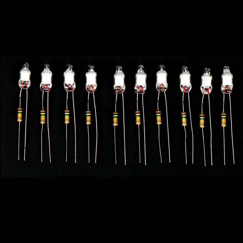 Neon Indicator Light Bulbs with Resistor | 220V Red Blue Green 4x10mm 5x13mm