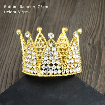 Rhinestone Crown Baking Cake Topper Headwear Decoration Children's Hair Accessories Princess Wedding Birthday Party Supplies New