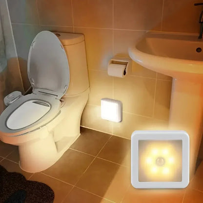 6LED Motion Sensor Night Light | Wireless Battery Operated Puck Lamp for Closet, Stair, Hallway