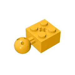 Gobricks GDS-976 Technical Brick Modified 2 x 2 with Ball Joint and Axle Hole | Compatible with Lego 57909