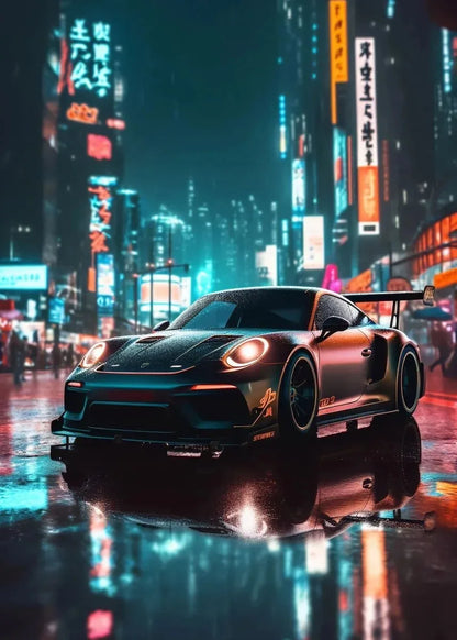 Trending Cars Retro Porsche 911 GT3 RS City Poster and Prints Canvas Painting Wall Art Pictures for Home Living Room Cuadros
