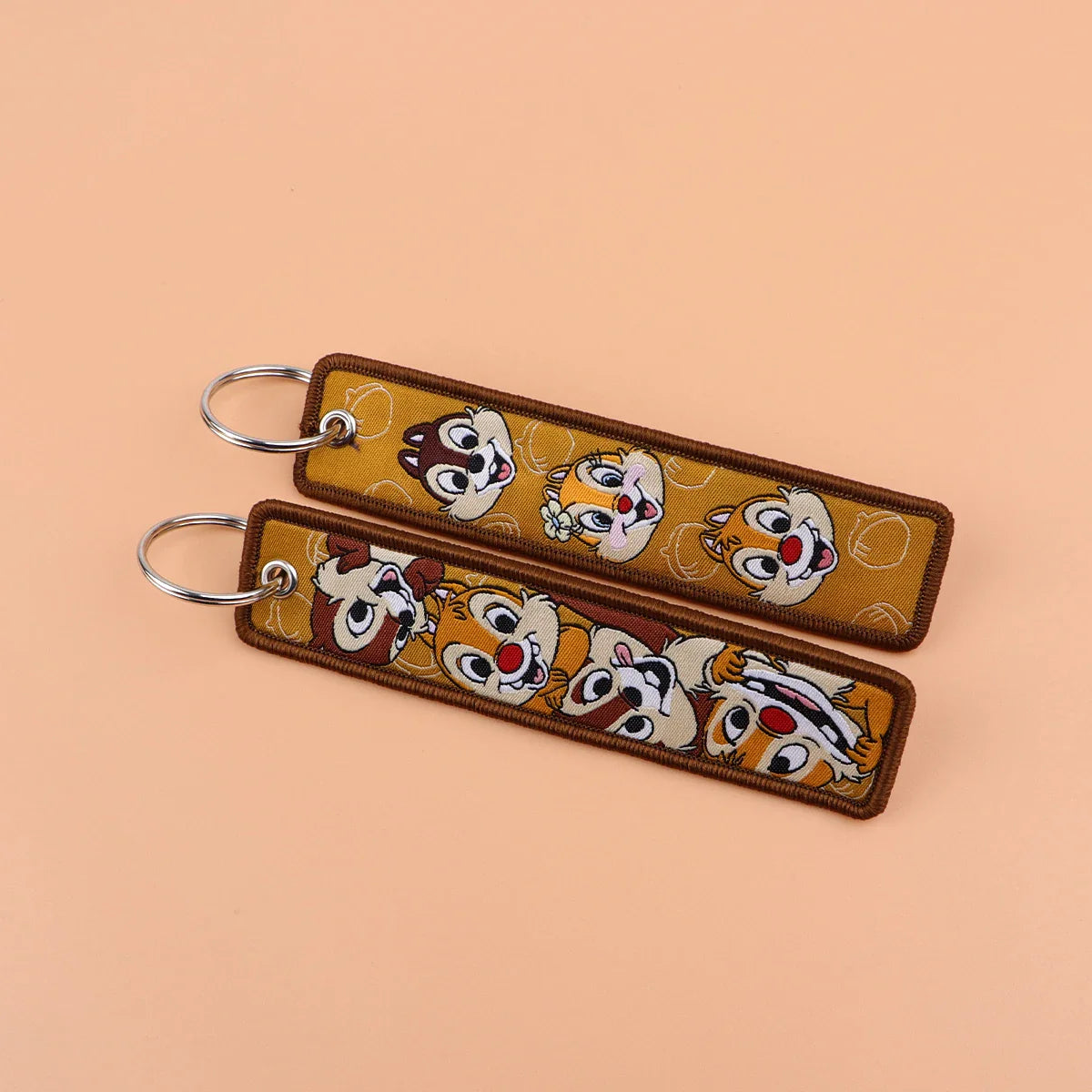 Cartoon Squirrel Embroidery Key Tag | Cute Keychain for Car and Bag