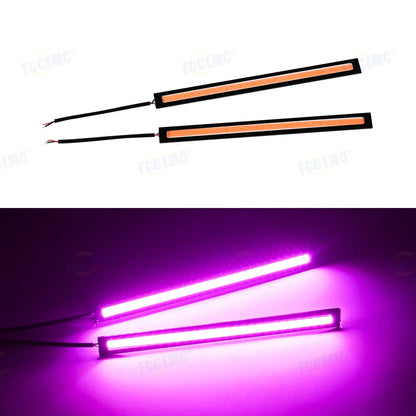 2pcs Ultra Thin Bright LED Car COB Daytime Running Lights | 12V Waterproof Night Lighting Decorative Ambient Lamp Bar