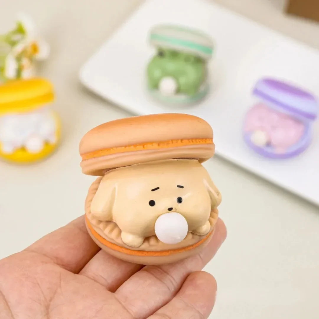 Creative Spit Bubble Burger Squishy Toy | Cute Cartoon Stress Relief and Desk Decor