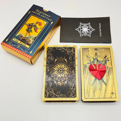 Classical Gold Foil Waterproof Tarot Cards With Megnet Box As Special Gift