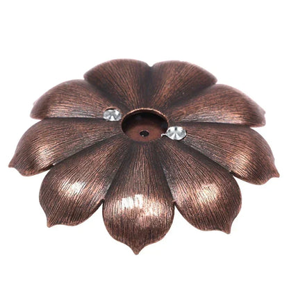 Bronze Lotus Incense Burner | Alloy Stick Holder Plate for Meditation