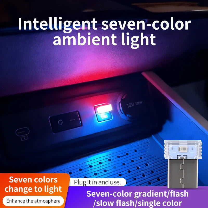 Car USB LED Atmosphere Light | Touch Control Car Interior Decoration Lamp