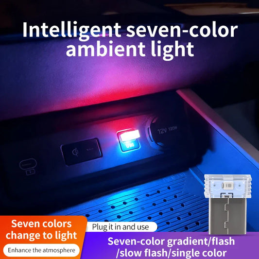Car USB LED Atmosphere Light | Touch Control Car Interior Decoration Lamp