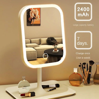 LED Makeup Vanity Mirror with 3 Color Lights – Touch Control for Bedroom & Desk