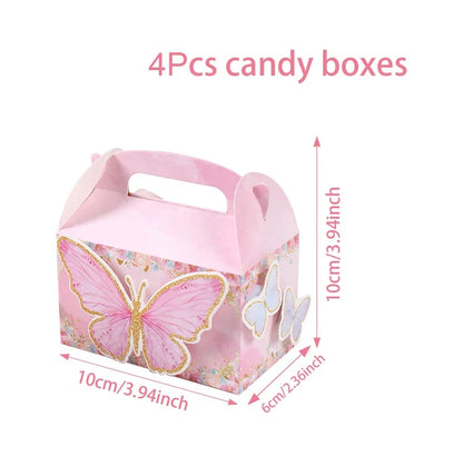 Vaisselle jetable Papillon Violet Serviette Papillon Décoration de Fête d'Anniversaire Fille Baby Shower Baptême Révélation de Genre Fournitures