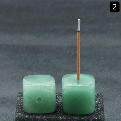 Natural Agate Stone Incense Holder | Square Wire Stick Incense Burner with Unique Pattern