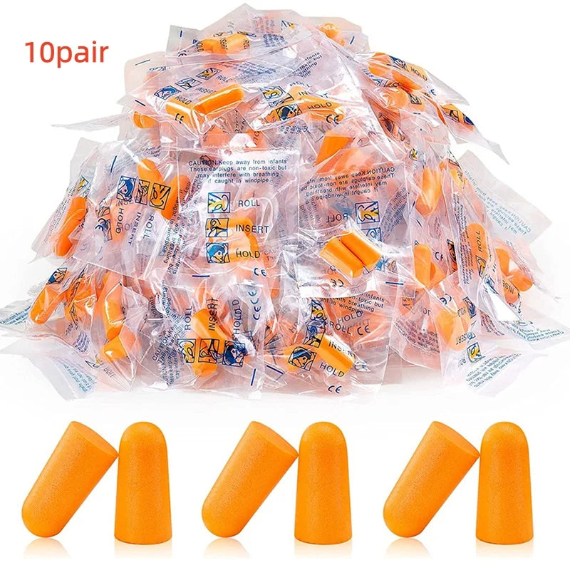 20 Pairs Soft Foam Ear Plugs | Noise Reduction for Sleep and Travel