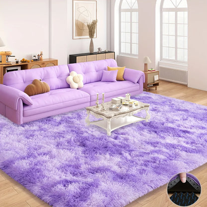 VIKAMA Alfombra Morada Sedosa de Ensueño Alfombra de Alta Gama para Sala de Estar Alfombra para Habitación de Niñas Alfombras de Noche Cálida Lavable Alfombra Decorativa para el Hogar