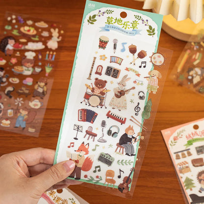 3Packs PET Cartoon Die-Cut Stickers | Journal Decorative Stickers for DIY Scrapbooking and Crafts