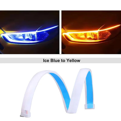 LED DRL Car Daytime Running Light Flexible Waterproof Strip | Auto Headlights White Turn Signal Brake Flow Lights 12V