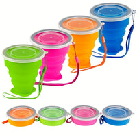 Silicone Collapsible Travel Water Cup | Portable Camping Mug with Lid
