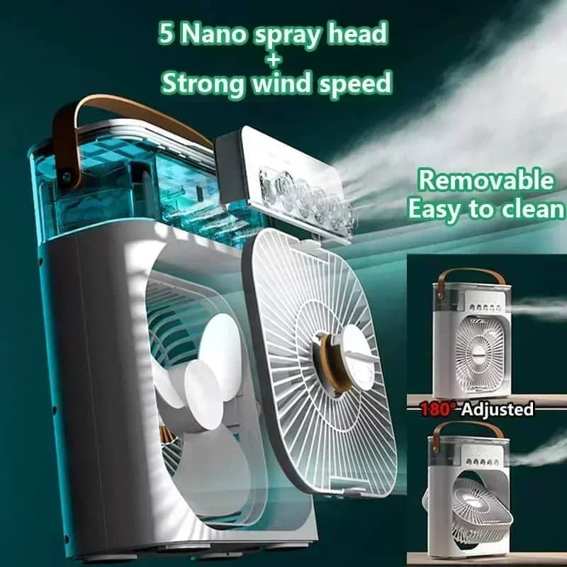 Compact Air Cooler | 3-in-1 Evaporative Cooler Fan with Adjustable Speeds | USB Powered for Personal Comfort