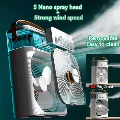 Compact Air Cooler | 3-in-1 Evaporative Cooler Fan with Adjustable Speeds | USB Powered for Personal Comfort