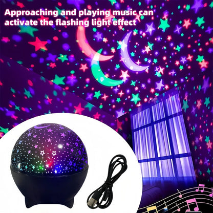 Star Projector Night Light for Kids | 360° Starry Sky Moon Atmosphere Lamp