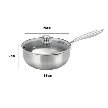 Poêle à frire en acier inoxydable, cuisson de steak, nid d'abeille, antiadhésive, fond plat, wok, compatible induction, ustensile de cuisine universel