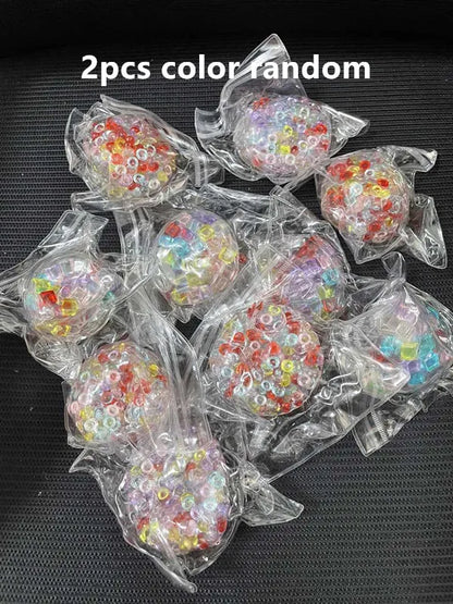 Rainbow Cube Stress Ball | TPR Bead Sensory Fidget Toy for Kids and Adults