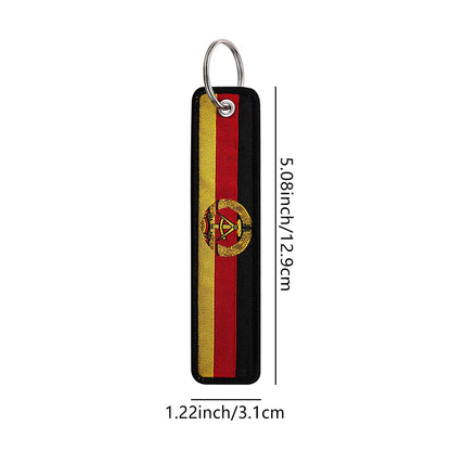 National Flags Embroidery Key Fob | Motorcycle Car Backpack Keychain