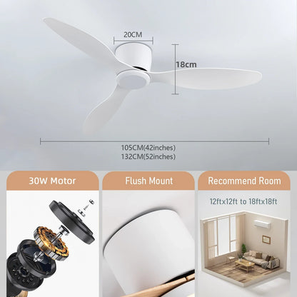 42/52 Inch Ceiling Fan 6-Speed DC Motor Remote Control