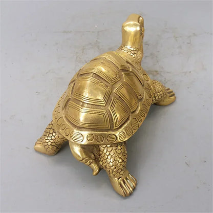 Pure Copper Tortoise Statue Longevity Mascot Animal Sculpture For Home Desk Decoration Ornaments Home Office Study Decorations
