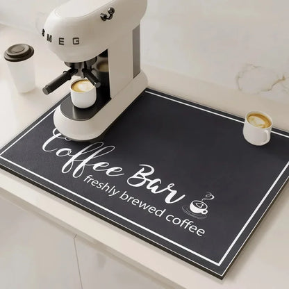Tapis absorbant pour machine à café VIKAMA, absorbant l'eau et l'huile, égouttoir à vaisselle de cuisine, tapis absorbant à séchage rapide, tapis de vaisselle, décoration d'intérieur